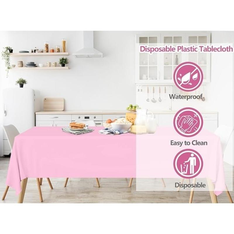 4 Pack Gender Reveal Table Cloths,Plastic Pink and Blue Table Cloth Disposable Tablecloths Rectangle Table Cover for Party Wedding Baby Gender Reveal Decorations 54×108 Inch
