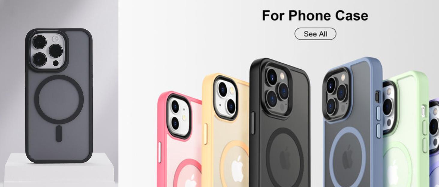 Magnetic Case for iPhone 13 & iPhone 14 6.1 inch-Compatible with MagSafe & Magnetic Car Phone Mount,Anti-Fingerprint TPU Thin Phone Cases Cover Protective Shockproof (Matte Black) | Anti-Fingerprint, TPU, Cover, Protective