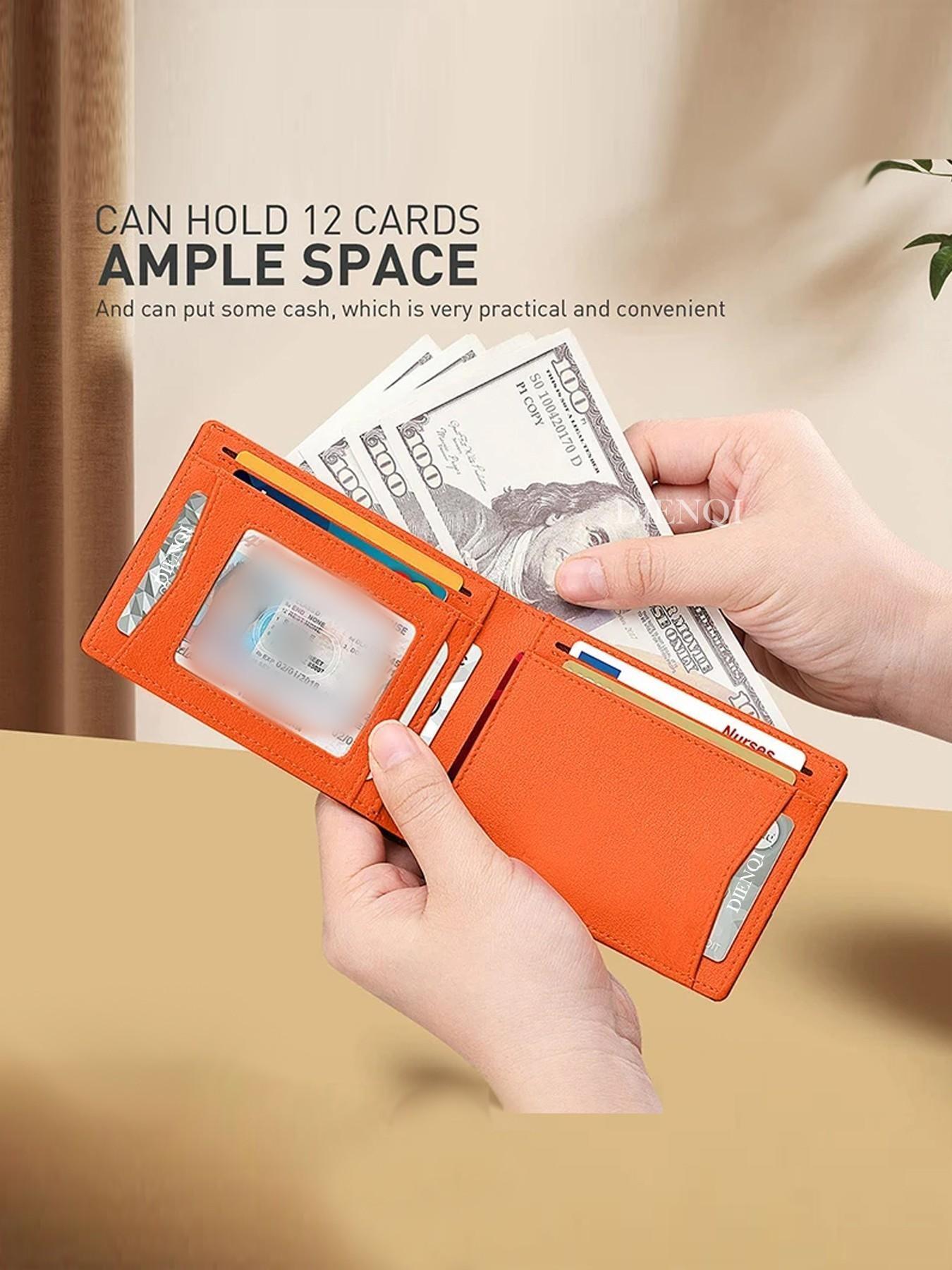 Minimalist RFID Blocking Wallet, Carbon Fiber Business Wallet, Credit Card Holder, Airtag Tracker Compatible, Daily Use Money Bag Clip