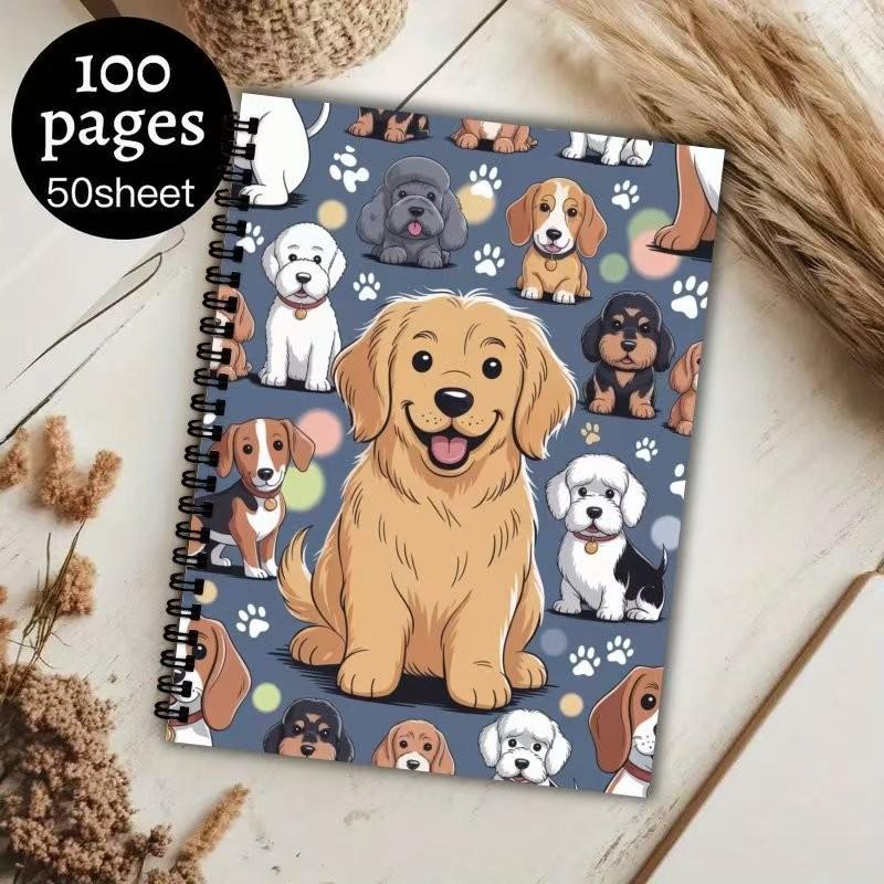 Cute Golden Retriever Theme Coil Notebook, Adorable Dog Design Journal, Perfect for Pet Lovers and Daily Use, Stylish Stationery