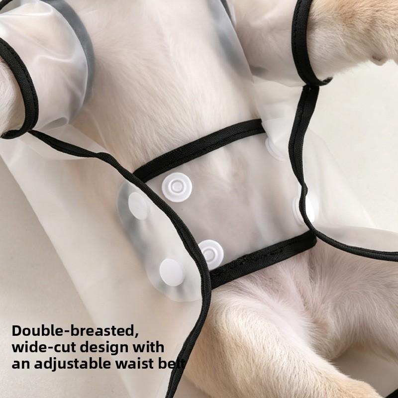 Dog Transparent Waterproof Raincoat Poncho - Multi-Size for Small to Medium Dogs, Breathable, Leash Hole Design, Keeps Dry