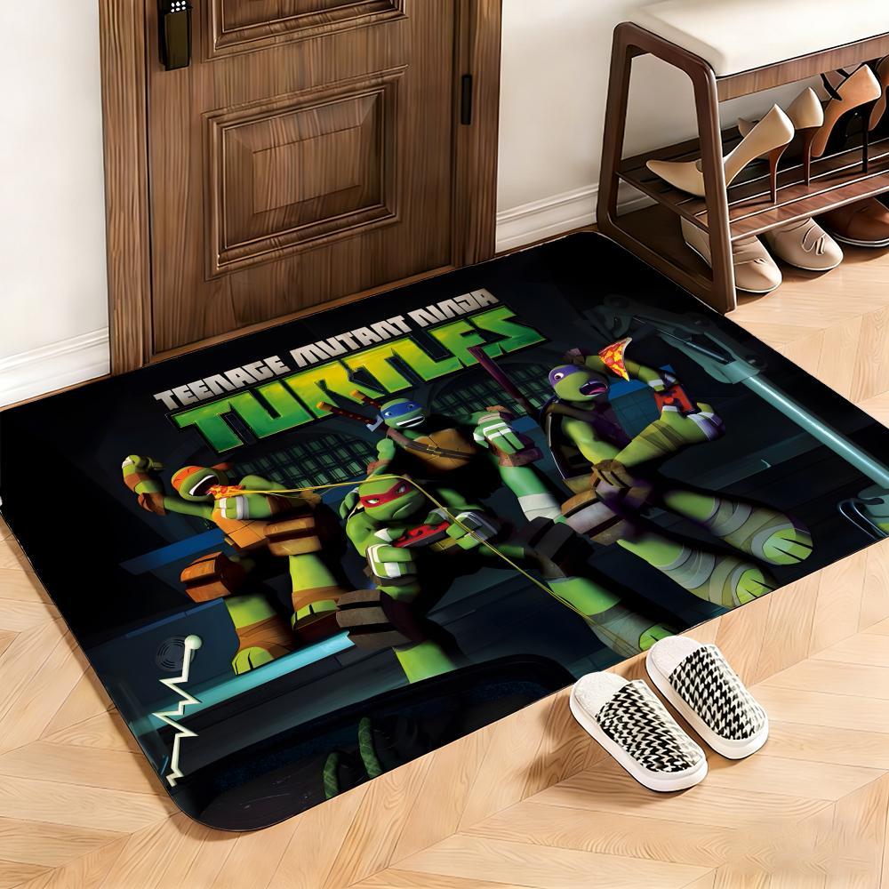 Action Ninja Turtles Floor Mat This soft flannel mat provides a cozy Soft flannel mat with quick water absorption, non-slip and durable. Easy to clean, ideal for bathroom and entryway use.