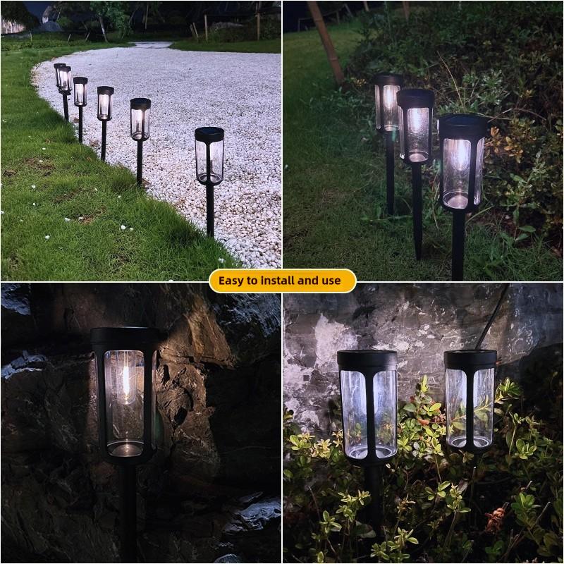 4 Pack Solar tungsten filament courtyard garden ground lawn atmosphere landscape light tungsten filament lamp outdoor lighting street light