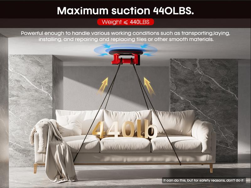 Electric Industrial Grade Tile Lifter with 2 Battery Packs 440 lbs Power Active Pressure Sensor for Tiles Stone Wood Glass Concrete Pavers Drywall Tool - Hardware