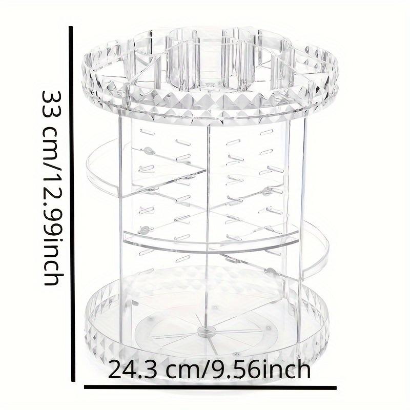 Cosmetic Storage Rack, 360 Degree Rotating Cosmetic Storage Organizer, Adjustable Cosmetic Display Box, Suitable for Rotating Tray Storage, Can Place Jewelry, Makeup Brushes and Lipstick, Transparent Acrylic Material Lightweight