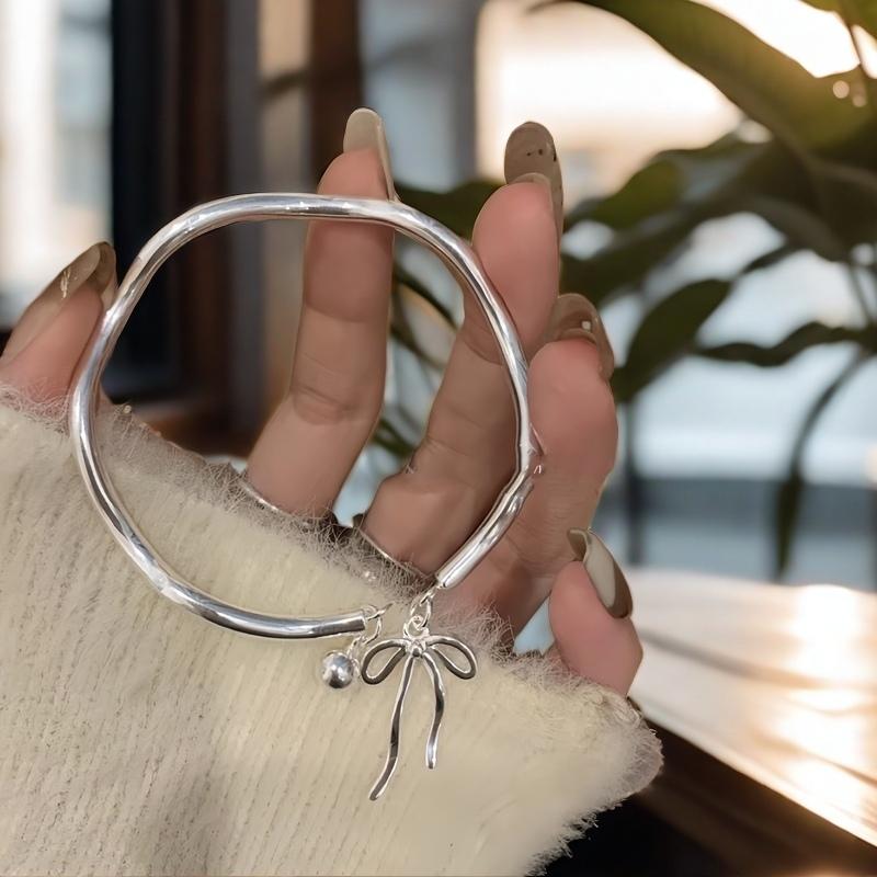 Full Silver s999 bangle Sterling Silver bangle Ladies Open bangle can be freely adjusted size to send girlfriend birthday holiday gift Silver weight 16 g /0.56 oz