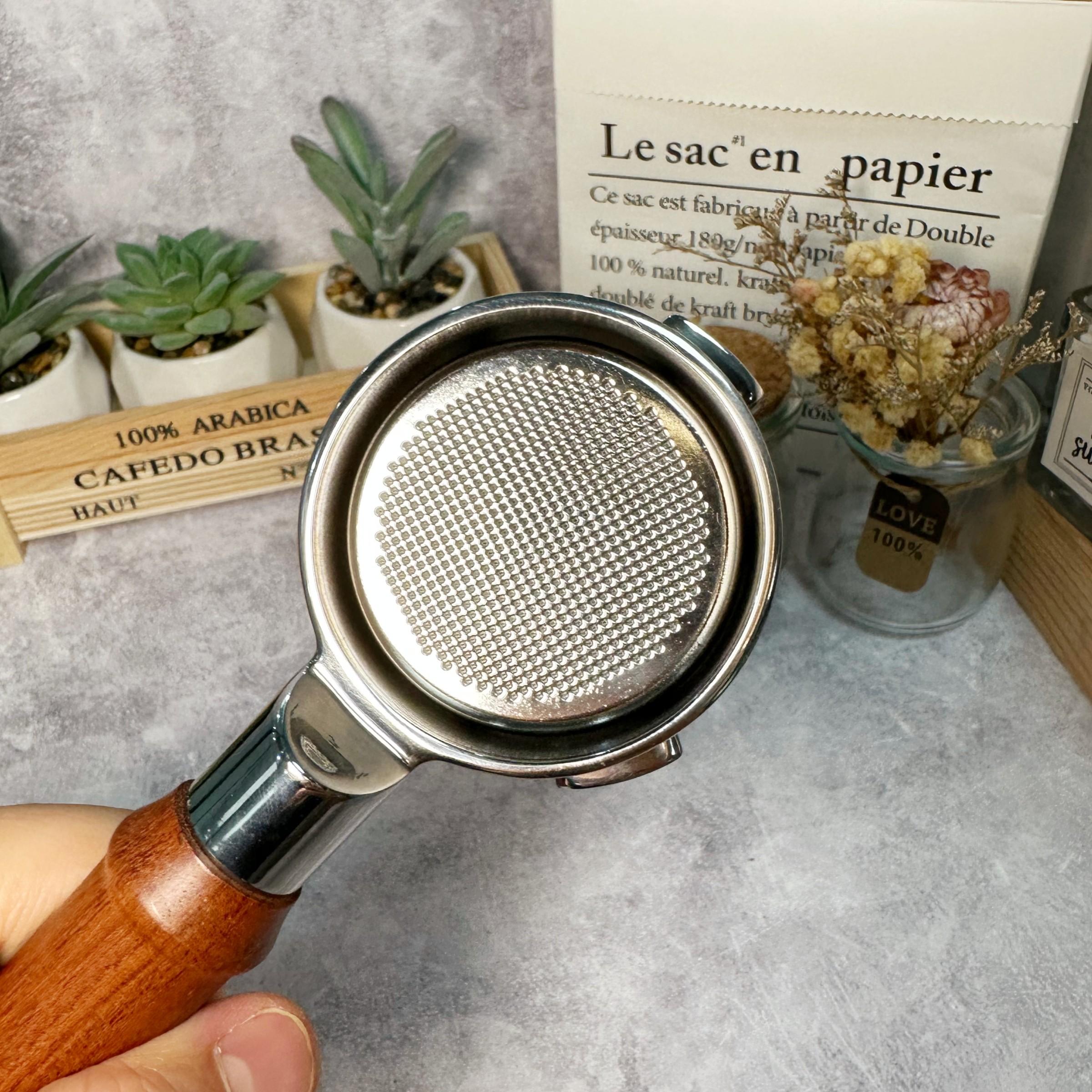 Bottomless Portafilter 54mm, Bottomless Coffee Naked Portafilter, with Stainless Steel portafilter and Wood Handle for Breville 8 Series and 54mm Breville Machines