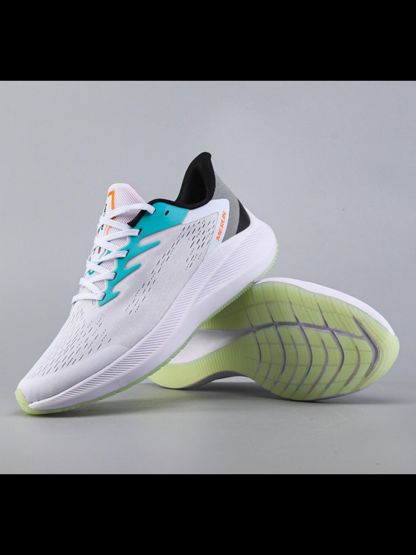 Meng Run W7 Seamless Mesh Running Shoes, Lightweight Design, Sporty Fit, Breathable Knit Upper, Universal Slip-On Sole