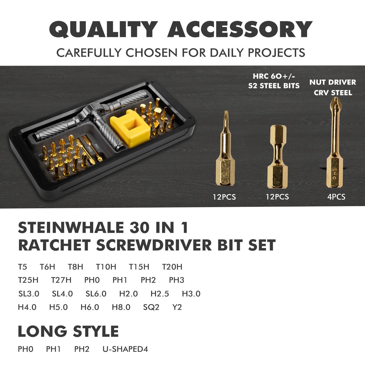 30-In-1 Multi-Function Ratchet Screwdriver Set, High Torque Powerful Output, Professional Home Repair Tools, Durable Design