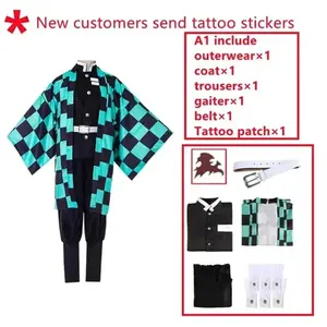 Anime Kamado Tanjirou Cosplay Kostuum Moordenaar Halloween Cosplay Kostuum Voor Kinderen Voor Volwassen Geschenken