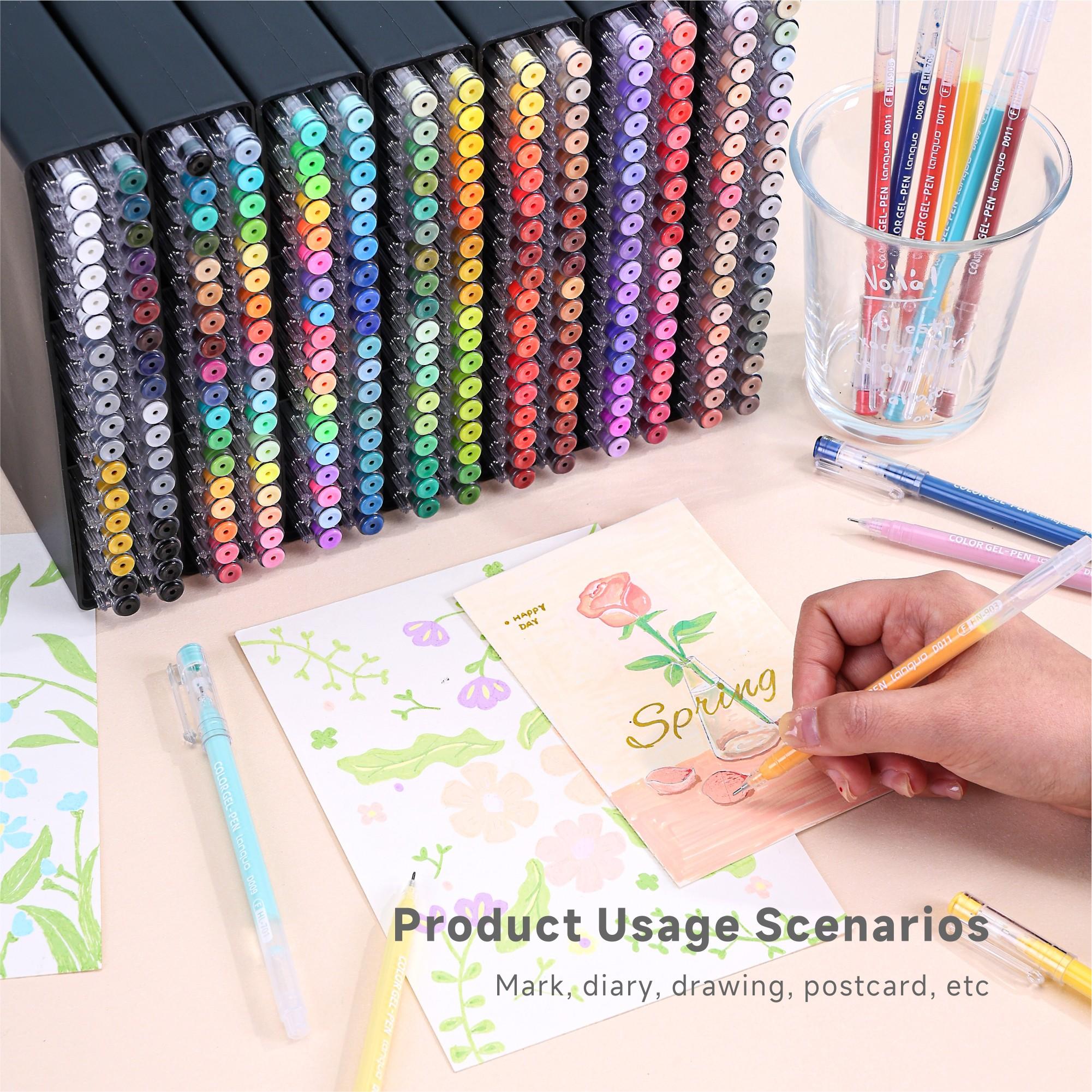 NEW 252 Pieces/234 Colors (Professional Edition) Languo Color Painting Gel Pen Set, 45/72/99/168 Pcs, with Storage Box, 0.6mm Needle Tip, Rich Color, Art Supplies for Diary, Card, DIY