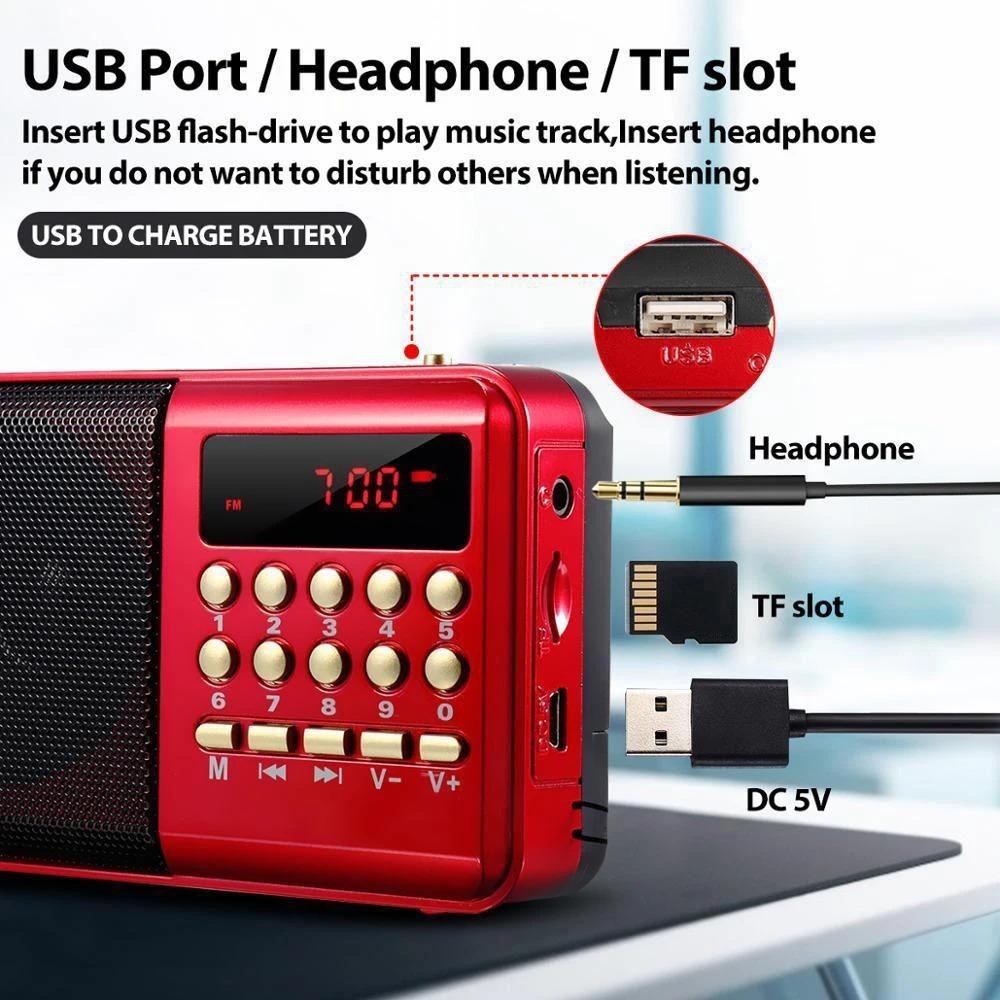 Portable Mini Digital FM Radio, MP3 Player with USB Charging, TF Card Support. Hi-Fi Stereo Audio, Waterproof Shower Design for Bathroom. Compact Outdoor Speaker for Travel, Camping, Home Use. Popular Holiday Gift, Multifunction Device.