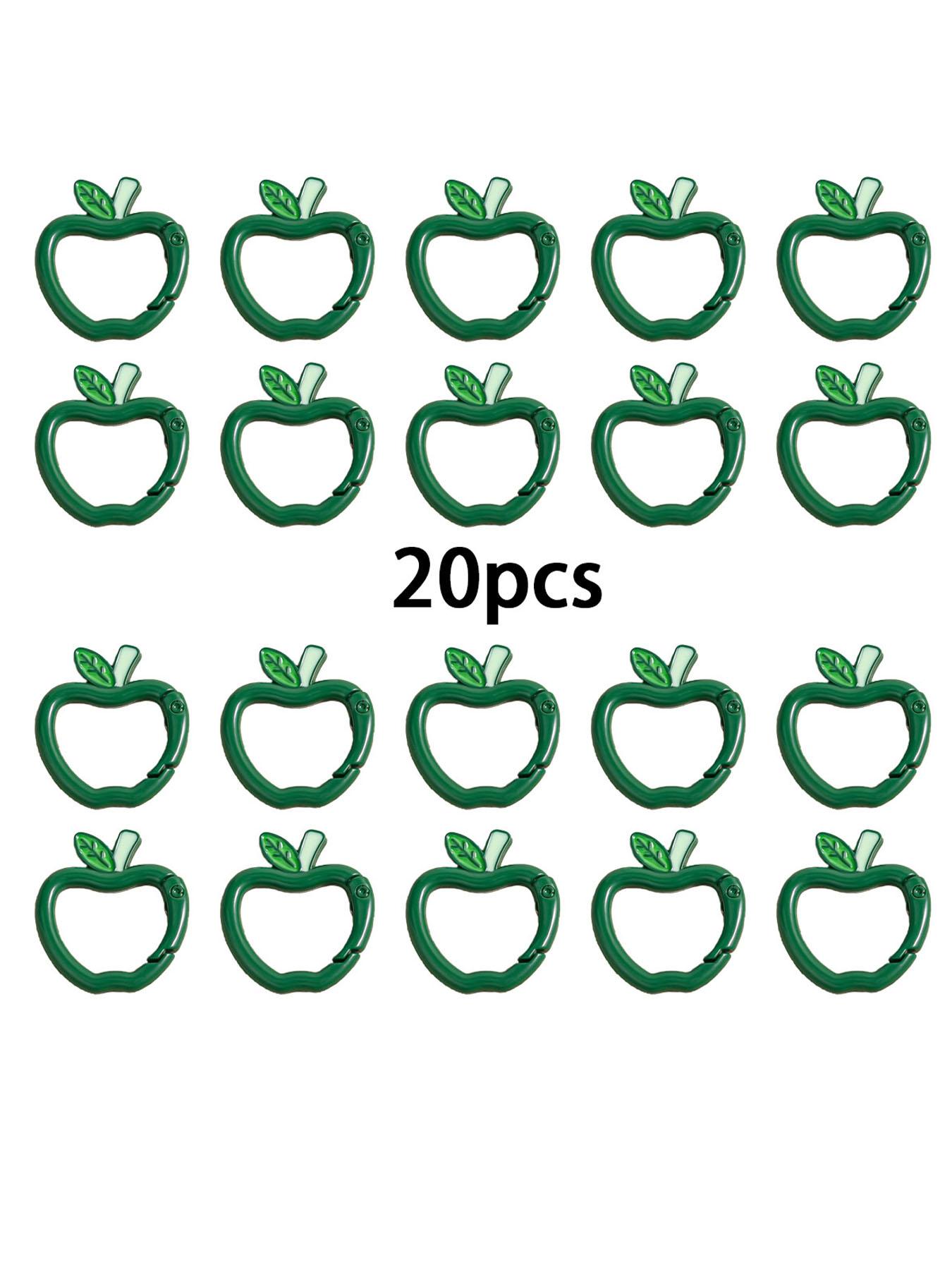 5/20pcs  Apple-Shaped Key Rings for Holiday Celebrations, Bracelet Necklaces, Keychains, And Craft Jewelry Making