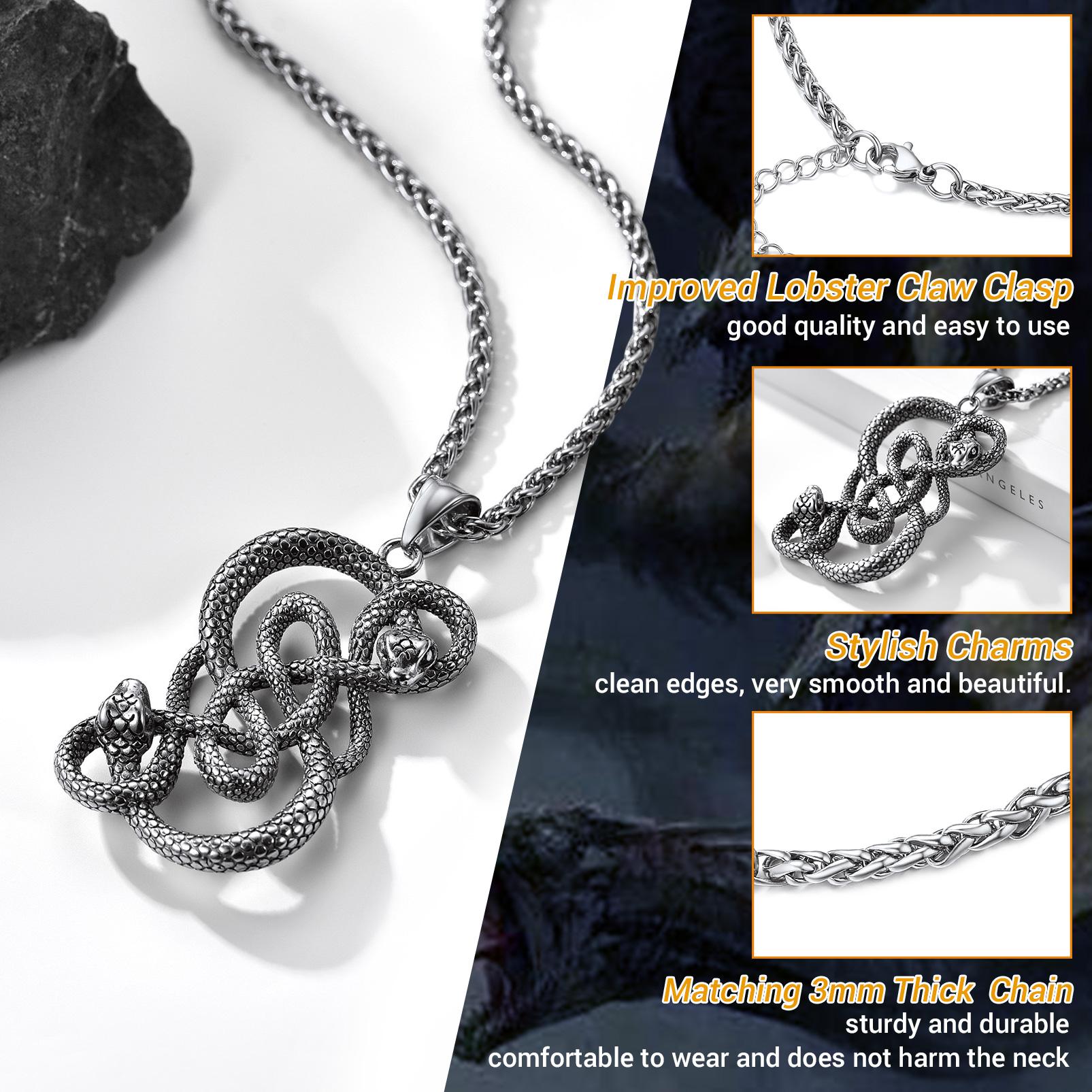 FaithHeart Stylish Herringbone Snake Chain Necklace for Women Men