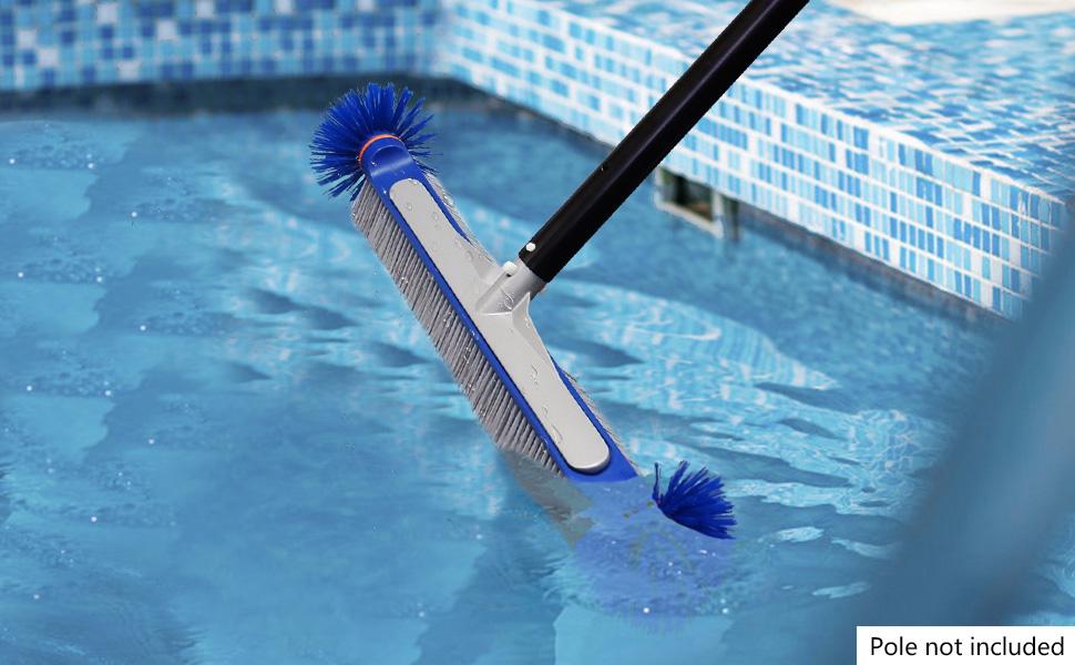 Poolwhale Professional 17.5" Floor & Wall Pool Cleaning Brush with Tough Around Nylon Bristles Poolwhale Professional 17.5" Floor & Wall Pool Cleaning Brush with Tough Around Nylon Bristles