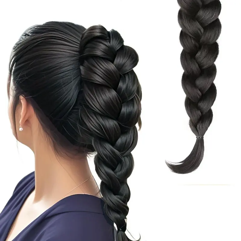 Braided Claw Clip Ponytail Extension for Women Fiber, Secure Clip Attachment for All Hair Types, Versatile Styling for Casual & Formal Occasions, Secure Hair Attachment, Synthetic Ponytails, Braided Pigtail Wig, Hair Wig, Hair Extensions Ponytail