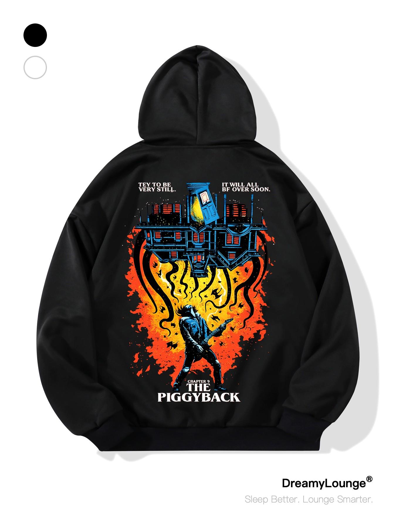 Stranger Things Eleven Graphic Hoodie, Loose-Fitting Casual Sweatshirt, Breathable Fall & Winter Wear, Home & Outdoor Use, Graphic Print Hoodie