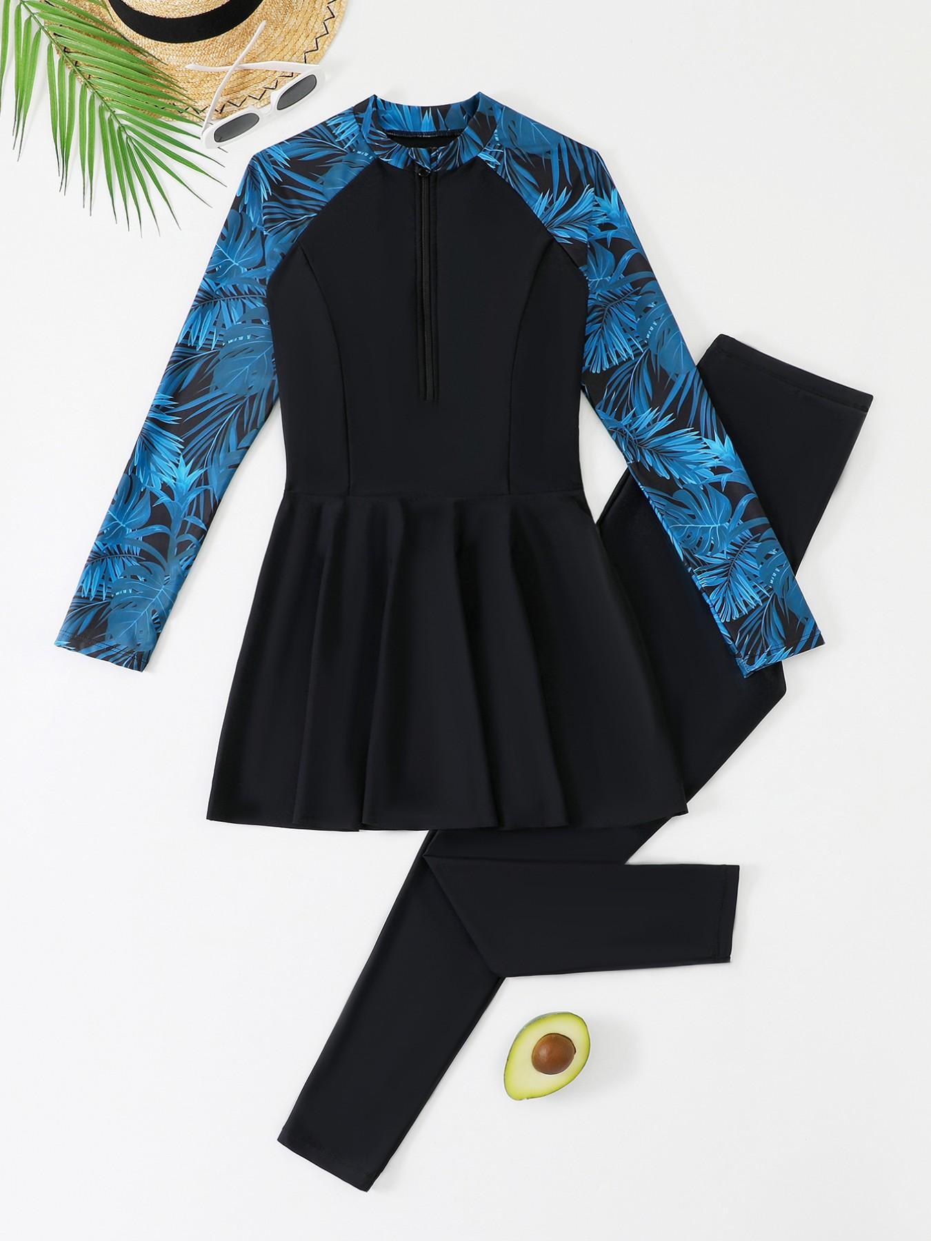 Women's Conservative Muslim Style Two-Piece Swimsuit, Modest Swimwear for Women, Islamic Fashion Beachwear, Comfortable and Stylish