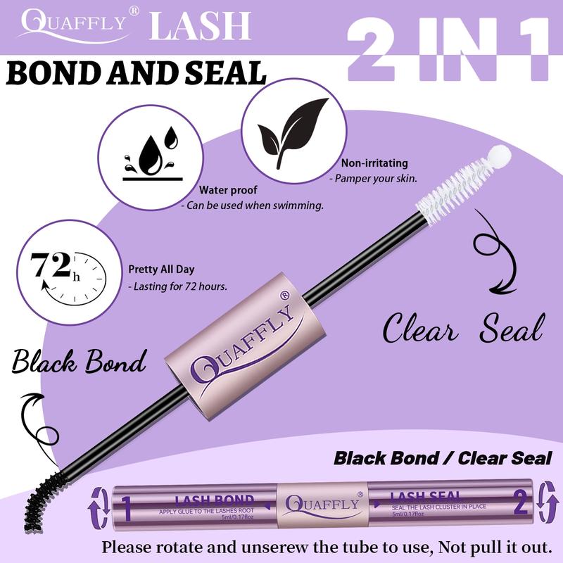 2 in 1 Long Lasting Eyelash Bond & Seal Glue, Durable Waterproof Eyelash Extension Adhesive, Eye Makeup Tool for Women & Girls, Cosmetics, DIY Eyelash Extensions #TOP PICKS