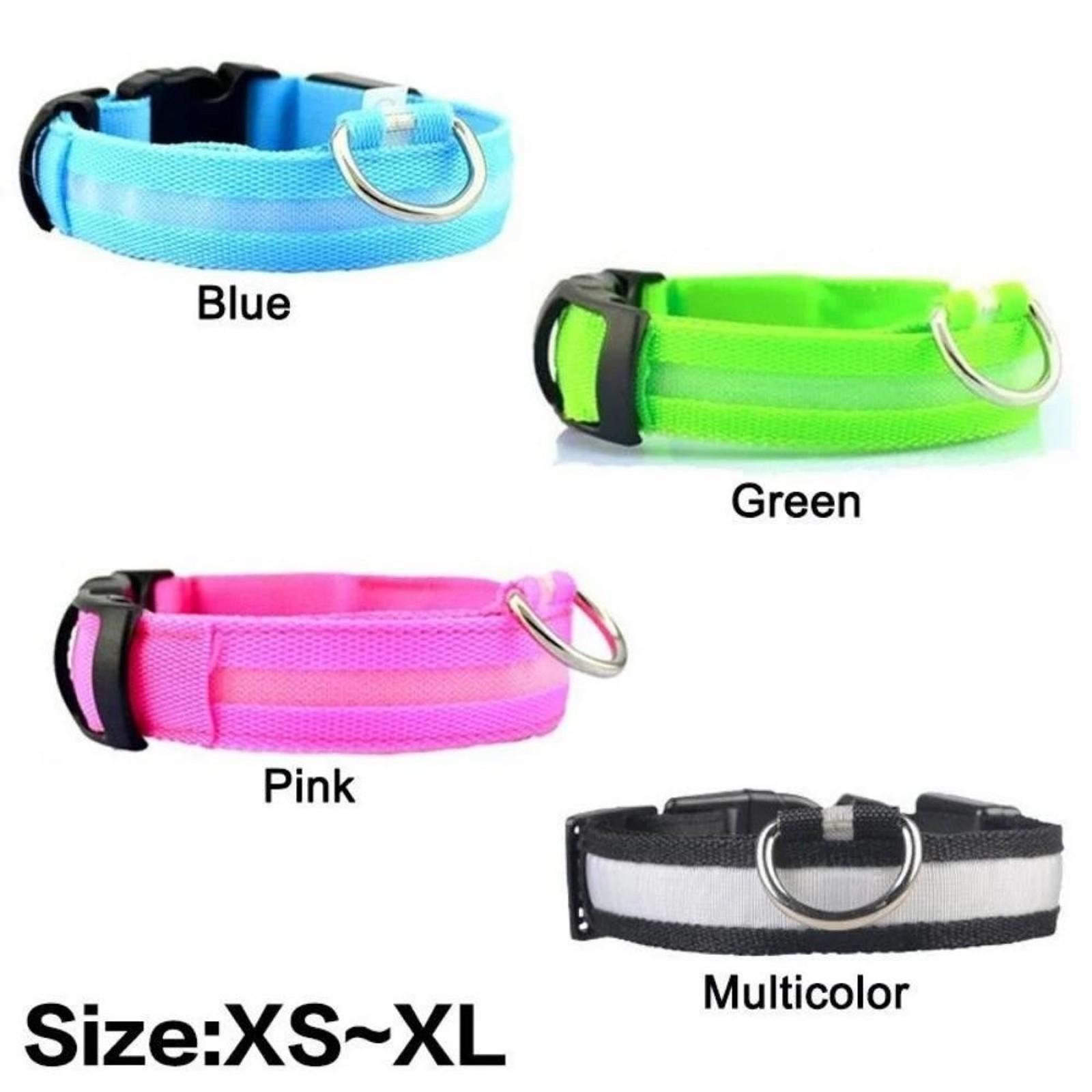 USB Charging Waterproof Reflective LED Dog Collar, Adjustable Glow Leash Light for Pets Camping Gear, Escape-Proof Safety Buckle Night Anti-Loss Collar for Small Medium Dogs Cats Outdoor Adventure, Illuminated Leash