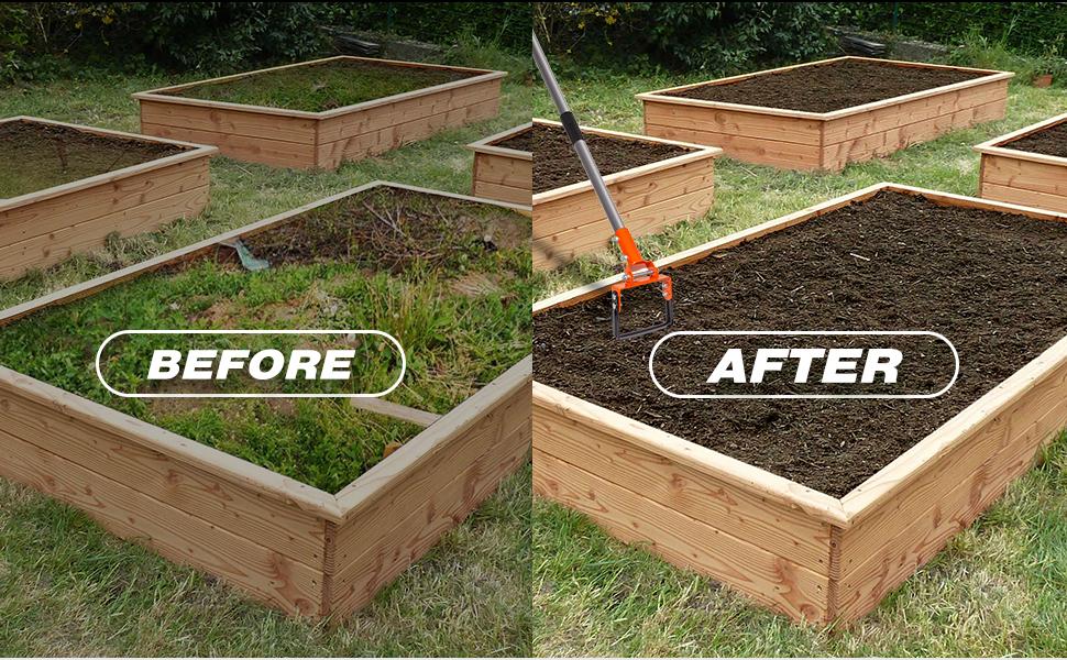 Walensee Garden Hoe for Weeding Action Hoe and Stirrup Hoe for Flower Bed, Adjustable Hula-Hoe, Scuffle Loop Hoe for Gardening Weeder Cultivator