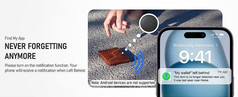 GPS Tracker ,Mini Trackers Device with Weatherproof Magnetic Case-No Monthly (iOS Only) Fee-Best Hidden GPS Trackers,Anti-lost Device,Works with Apple Find My  fathersdaygift