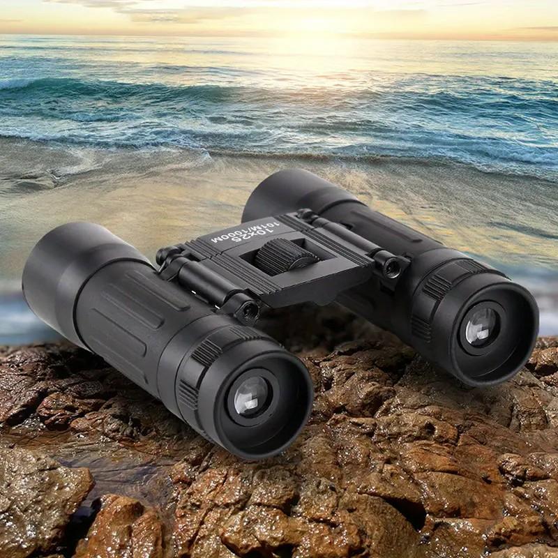 Compact 10x25 Binoculars with Lanyard and Storage Bag, Foldable Outdoor Enthusiast Choice, Multi-Coated Lens, 15mm Eyepiece Diameter