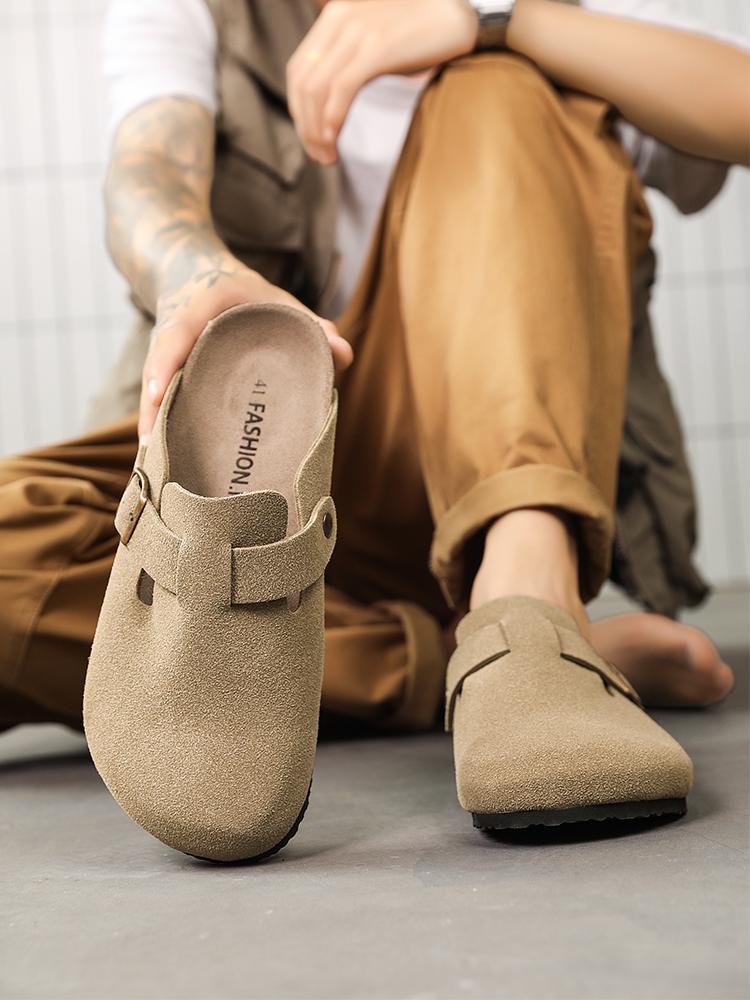 New Lightweight Comfortable Slip-On Couples Half-Enclosed Backless Rubber Sandals, Men's Women's Birkken Shoes, Casual Round Toe Low Top