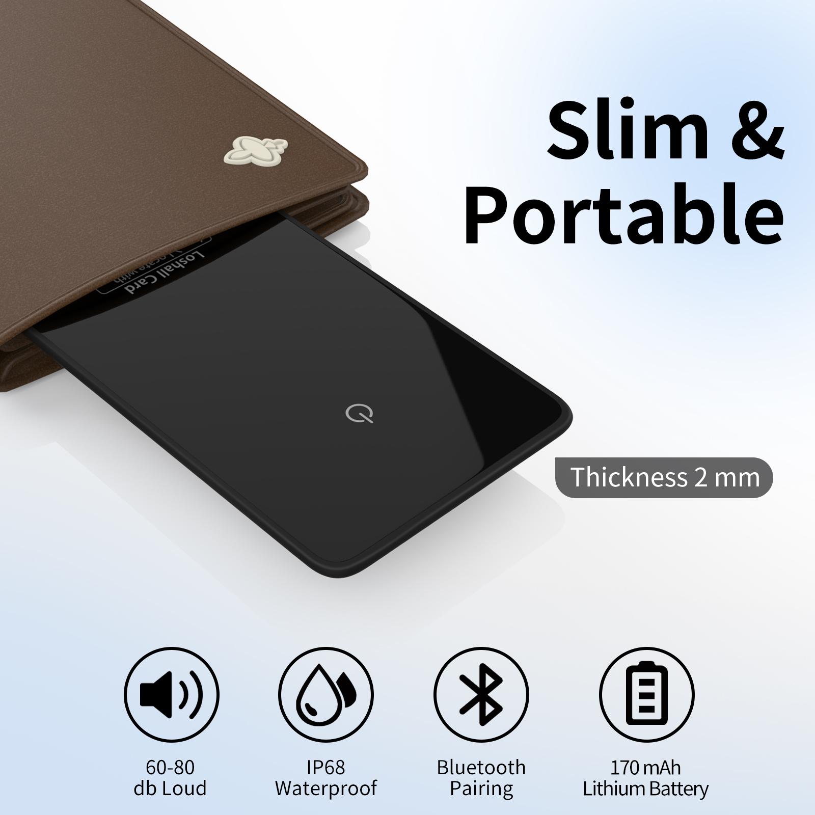 Wallet Tracker Card, 2mm Thin Item Wallet Finder Works with Apple Find My (iOS Only), Item Locator for Wallet, Luggage Tags, Passports, ID Card, Wireless Charging, IP68 Water Resistant