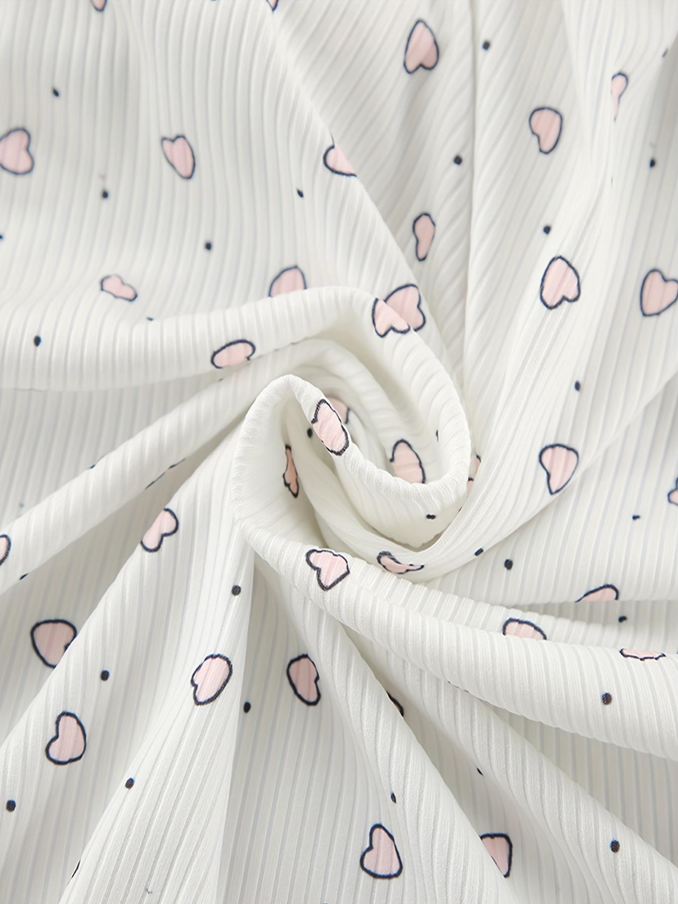 Women's Heart Print Robe, Comfy Long Sleeve Belted Bathrobe, Ladies Sleepwear & Loungewear for All Seasons