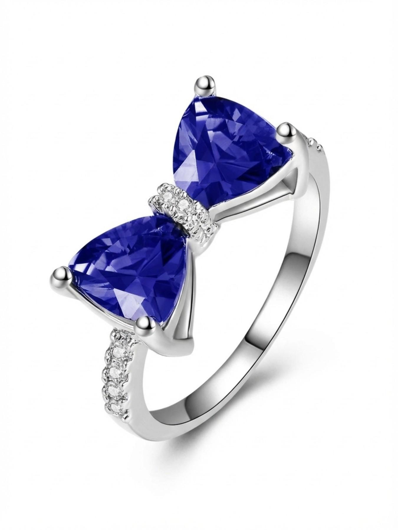 Luxurious Bow Zircon Ring, High-End Sweet Cool Style, Elegant Butterfly Knot Design, Perfect for Special Occasions