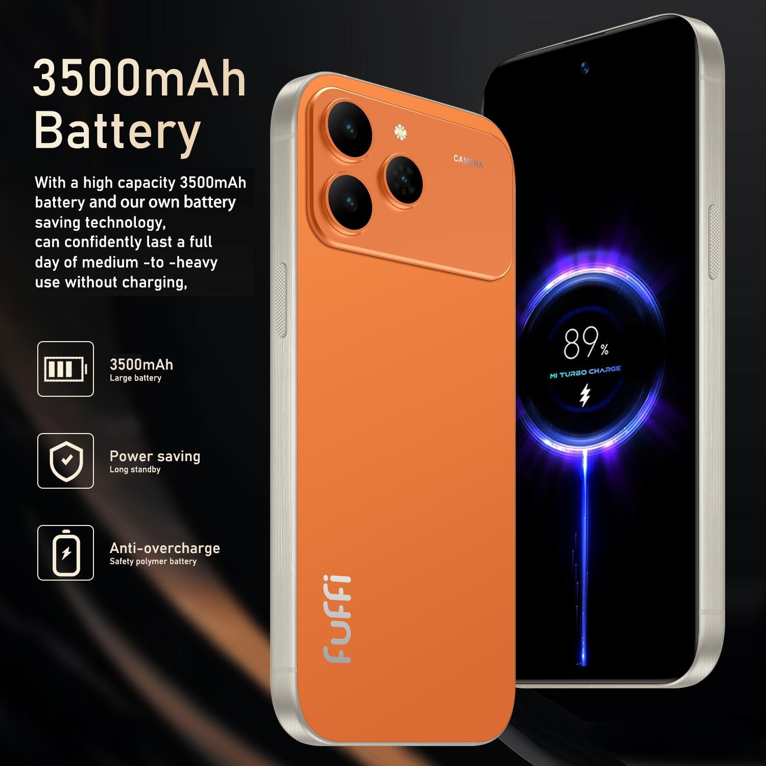 FUFFI M17 Pro Smartphone, 6.61" HD Display, 3GB RAM + 64GB ROM, 3500mAh Battery, 5MP+13MP Dual Camera, Dual SIM, GPS, Metal Frame, Android 10.0