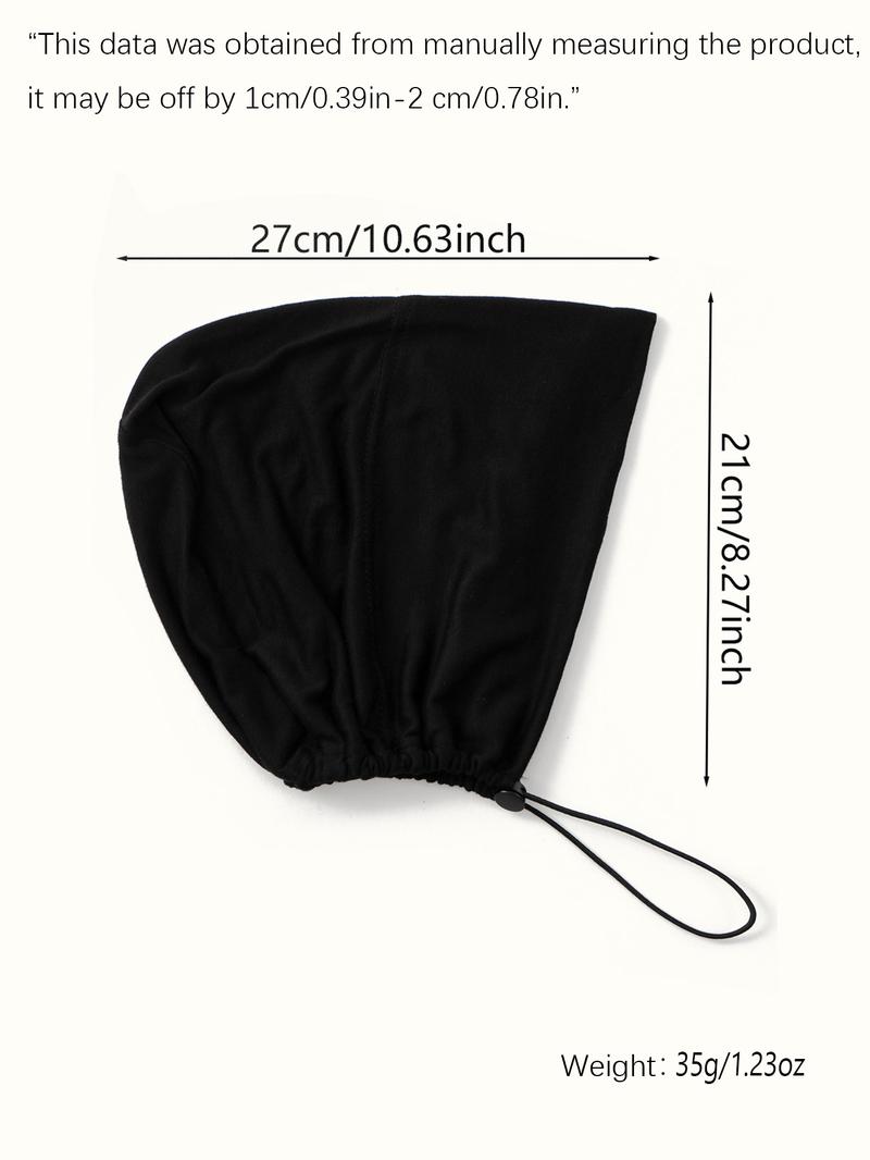 Women Modal Turban Hijab Caps with Tie Back, Adjustable Jersey Wraps, Solid Color Basic Underscarf Abaya Accessory, Daily Wear Veil