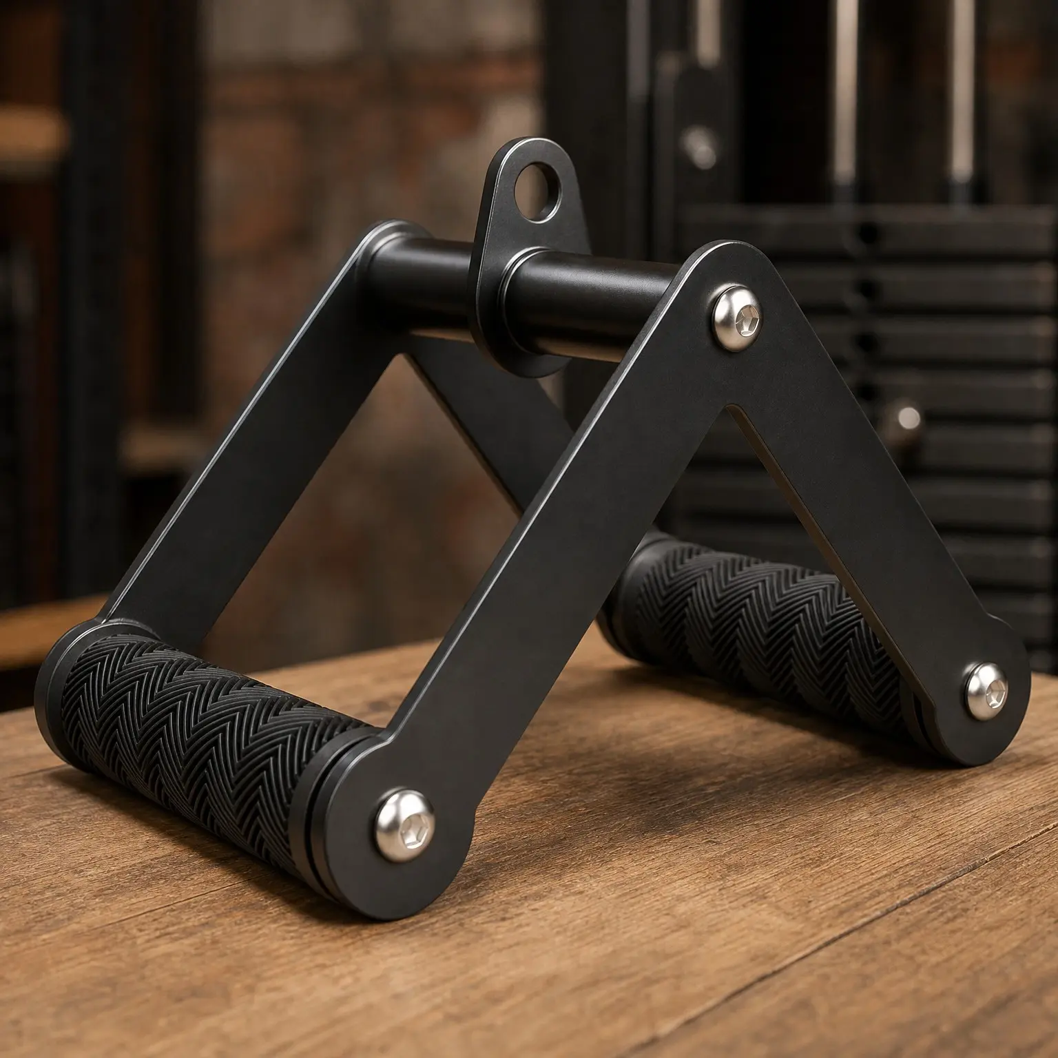 Cable Machine Attachments Set with Double D Row Handle, Non-Slip V Bar, T Bar and LAT Pulldown Handles for Home Gym Back Strength TrainingGift