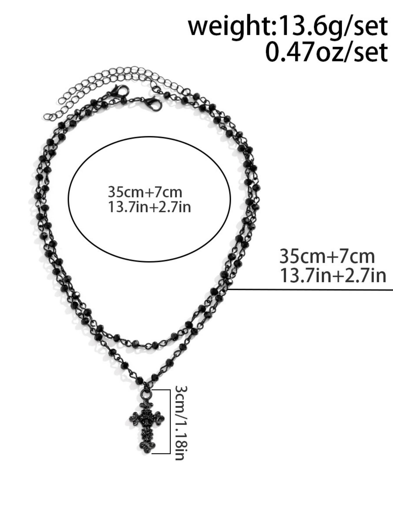 Cross Bell Necklace Dark Hip Hop Style, Evil Punk Fashion Accessory, Versatile Clothing Pendant, Single Layer Round Charm Necklace