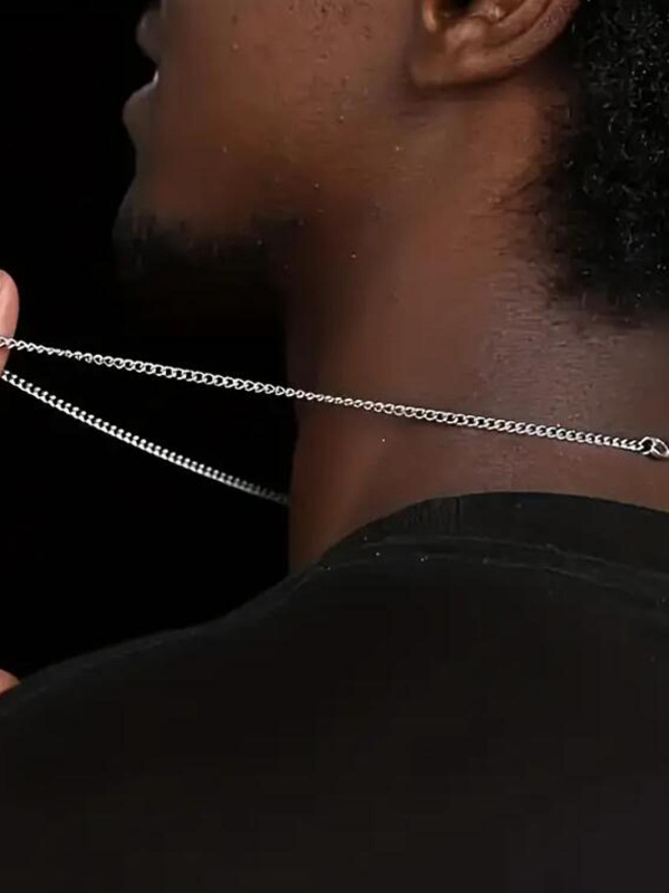 Unisex Street Style Chunky Chain Necklace, Cuban Link Necklace, Stackable Clavicle Chain, Casual Trendy Minimalist Chain Necklace, Fashionable Jewelry, Men Accessories