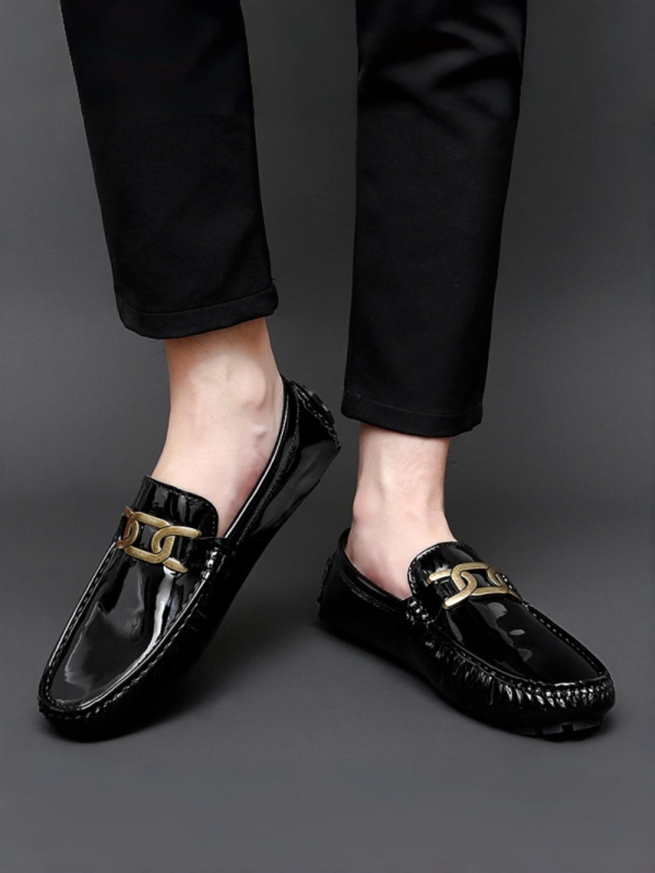 Men's Slip-On Moccasin Shoes, Hand Stitched Details, Cushioned Insoles, Casual Date & Streetwear, Trendy Durable Footwear