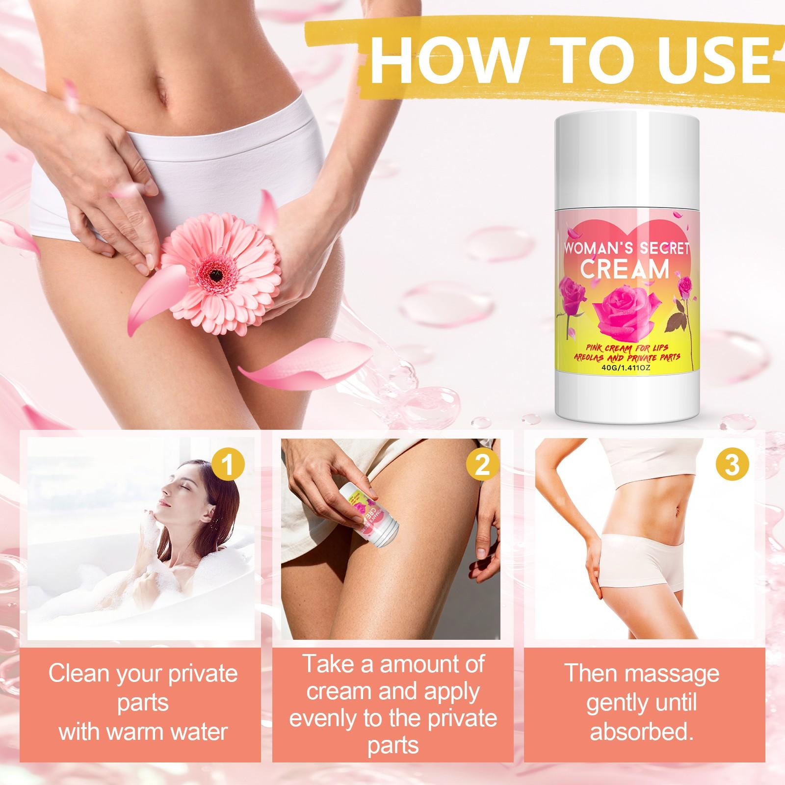 Women's Secret Cream, Radiance Cream, Moisturizer With Vitamin E & Rose Extract, Brightening & Translucent Skin, Improves Rough Skin Texture, Odor Control Formula, Moisturizing, Hydrating, Fresh Scent For All Skin Types, Christmas Gift For Women-40G