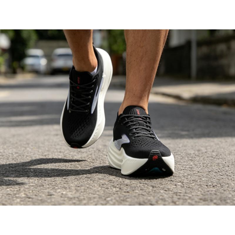 2026 New Black & White Performance Running Shoes, Lightweight Breathable Trainers with Plush Cushioning