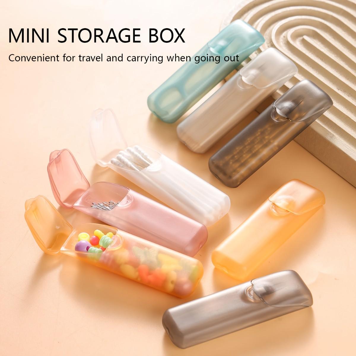 Portable Storage Containers, Bead Storage Containers, Transparent Mini Organizer Box, Leakproof Travel Pill Holder, for Toothpicks, Floss, Cotton Swabs, Durable Plastic, Plastic Storage Boxes