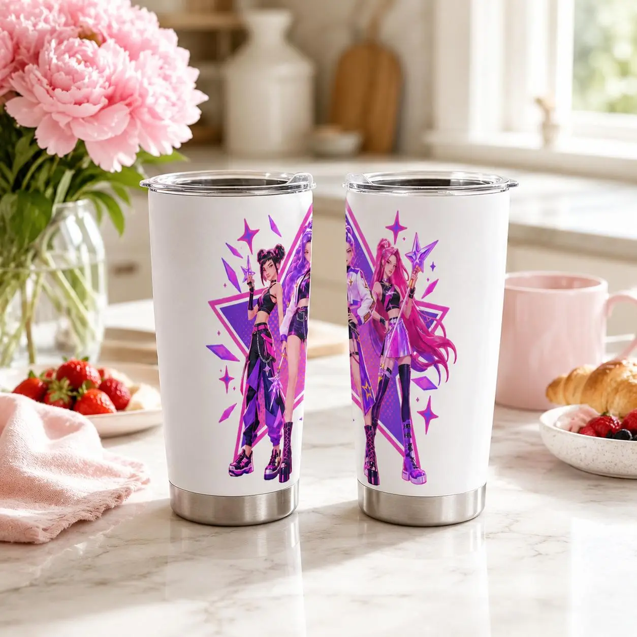 20 oz 1st Grade Back to School Insulated Tumbler with Lid - Double Wall Stainless Steel Cute Pink Travel Water Cup