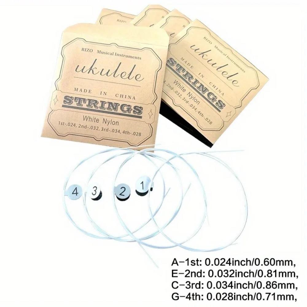 Nylon Ukulele Strings Set with Nano Anti-Rust Coating, Durable Camping & Dorm Use, Quick Tuning, Anti-Break Strings for Accurate Play