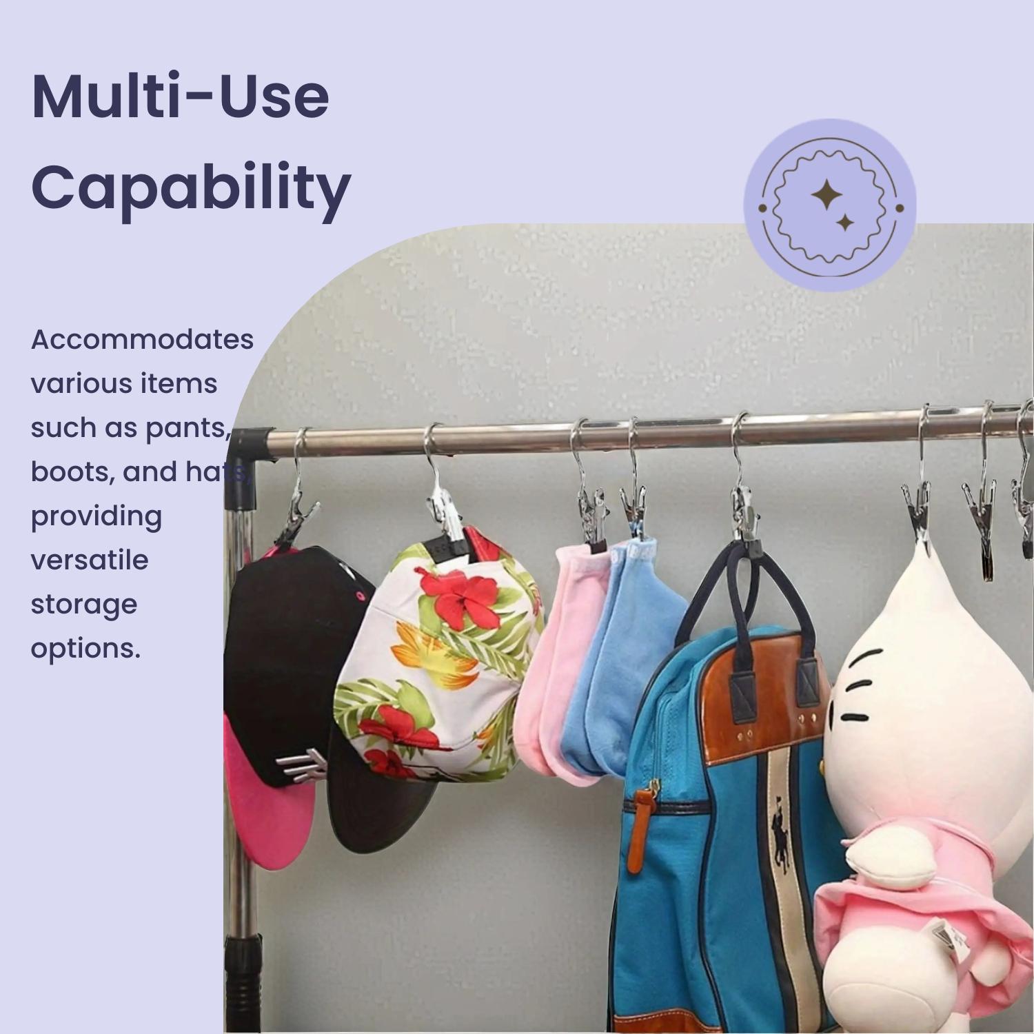 Riding the Home Organization Trend! These  10/15 - piece Metal Clip Hangers are a MUST - HAVE! Anti - Slip, Windproof, Great for Pants, Boots & Hats! Neaten Up Your Closet Effortlessly! # HomeDecor # ClothesStorage Stainless Steel Hanger
