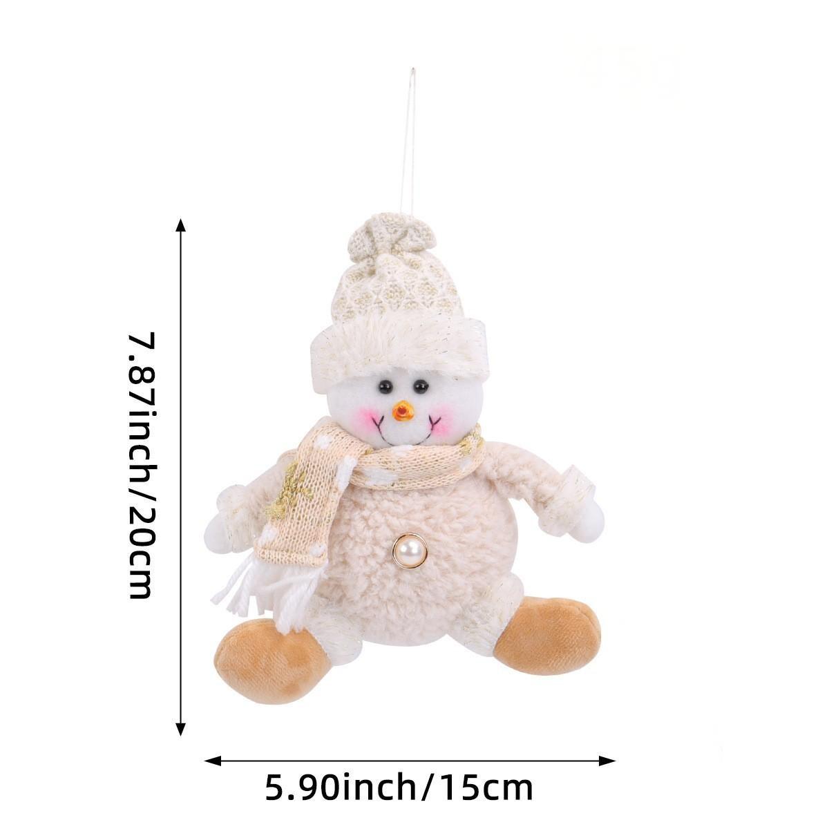 Christmas Santa Snowman Figurine, Christmas Tree Ornament, Reindeer Doll, Window Display Decor, Holiday Decoration, Festive Plaything