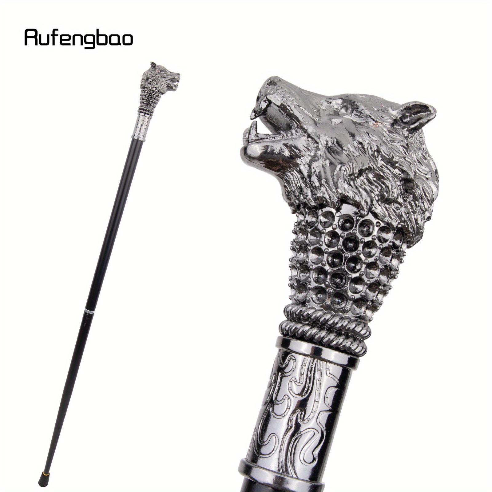 Silver Wolf Fashion Stick Decorative Stick Cospaly Vintage Party Fashionable Cane Crosier 91cm