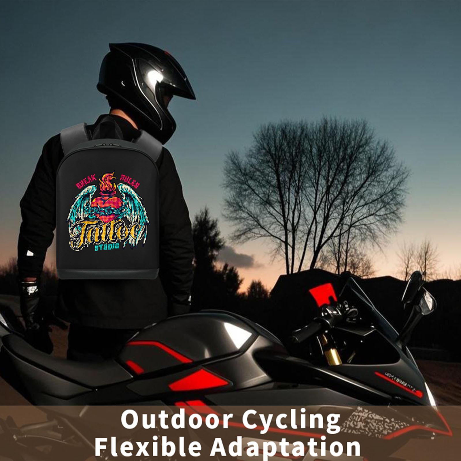 Smart LED Backpack with Bluetooth Connection, Laptop Backpack, Men's Cool Backpack Suitable for Motorcycles and Bicycles