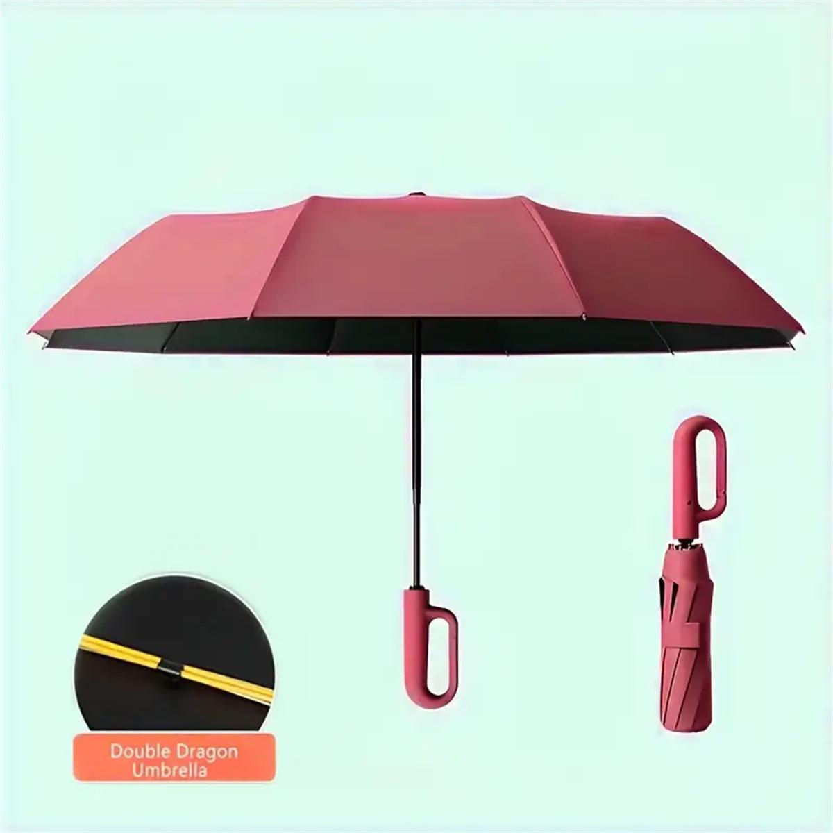 Automatic Folding Wind Resistant Rainproof Umbrella for Rainy Days & Sunny Weather, Lightweight, Compact, Durable Design with 10 Ribs, Windproof, Waterproof, Ideal Outdoor Use, Portable Storage