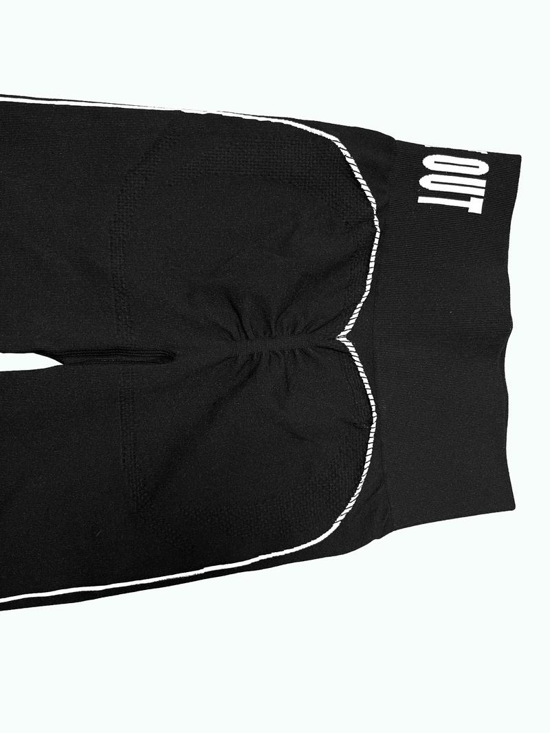 Women's Fall Winter Two-Piece Set Colorblock Letter Fitness Bell Bottom High Waisted Tight Yoga Pants High Waist Leggings