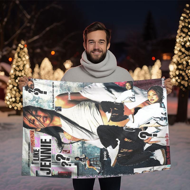 Trendy Patchwork Flannel Blanket, Portable Nap Blanket for All Seasons, Office Sofa Bed Car Plane Warm Blanket