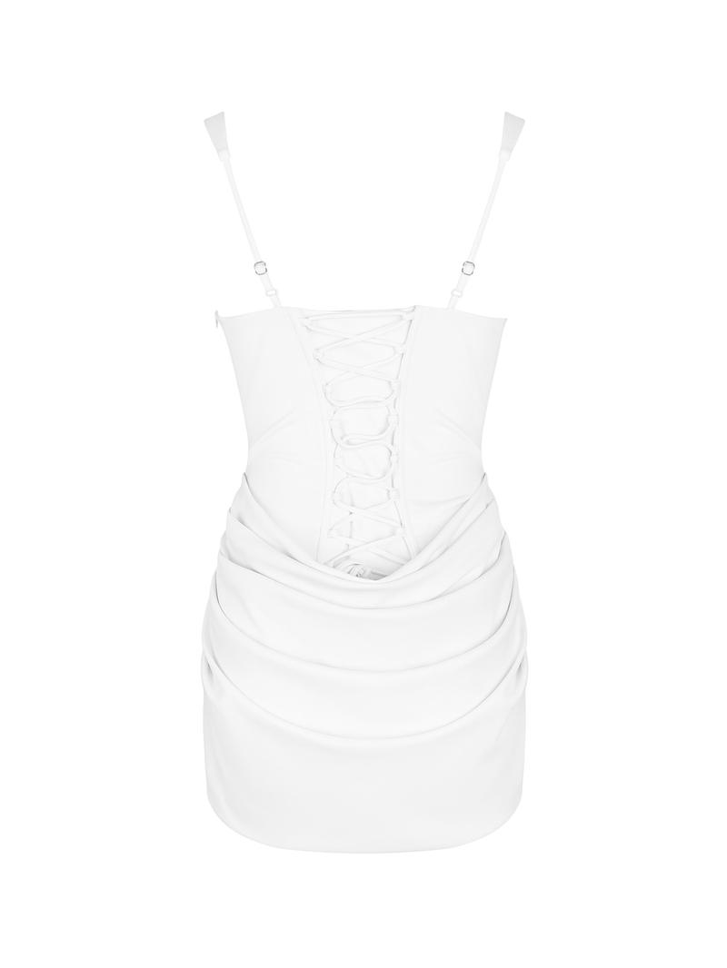 Sexy Bodycon Ruched Drawstring Mini Corset Dress for Women, Night Out Club Wear Party Dress